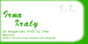 irma kraly business card